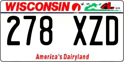 WI license plate 278XZD