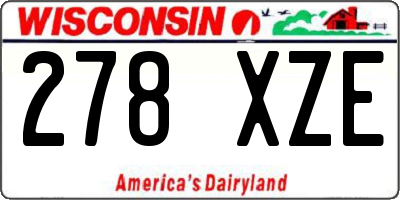 WI license plate 278XZE