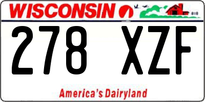 WI license plate 278XZF