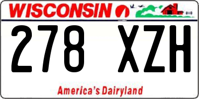 WI license plate 278XZH