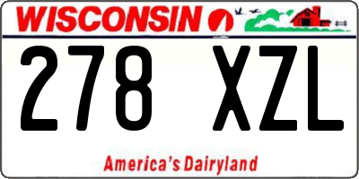 WI license plate 278XZL