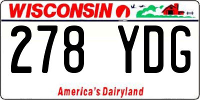 WI license plate 278YDG