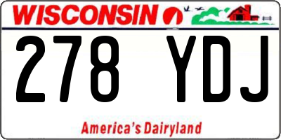 WI license plate 278YDJ