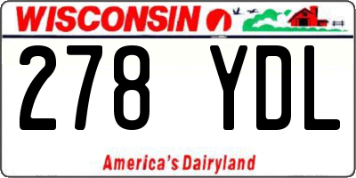 WI license plate 278YDL
