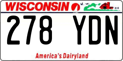 WI license plate 278YDN