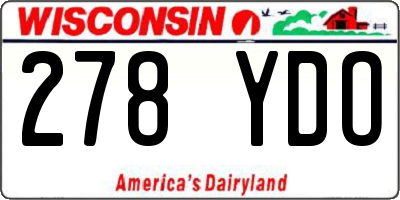 WI license plate 278YDO