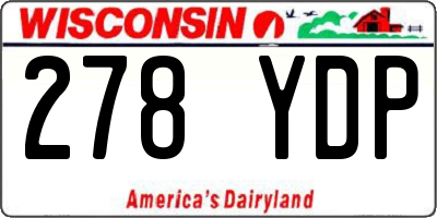 WI license plate 278YDP