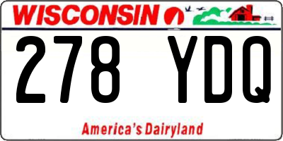 WI license plate 278YDQ