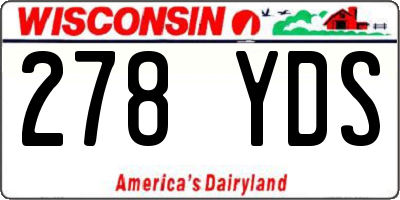 WI license plate 278YDS