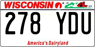 WI license plate 278YDU