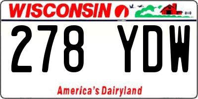 WI license plate 278YDW