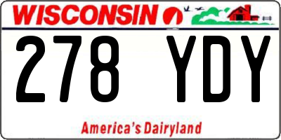WI license plate 278YDY