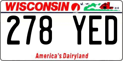 WI license plate 278YED