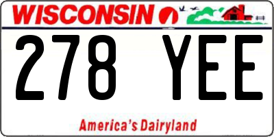 WI license plate 278YEE