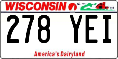 WI license plate 278YEI