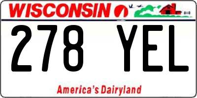 WI license plate 278YEL