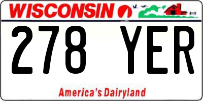 WI license plate 278YER