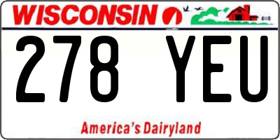 WI license plate 278YEU