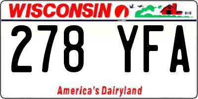 WI license plate 278YFA