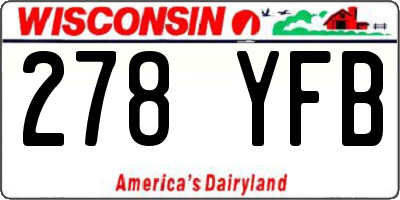 WI license plate 278YFB
