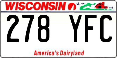 WI license plate 278YFC
