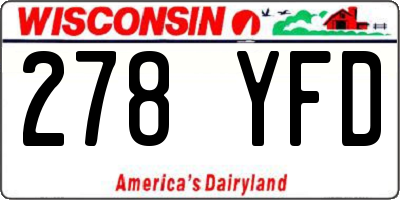 WI license plate 278YFD