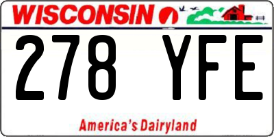 WI license plate 278YFE
