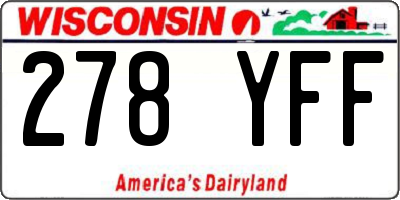 WI license plate 278YFF