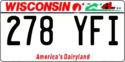 WI license plate 278YFI