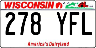 WI license plate 278YFL