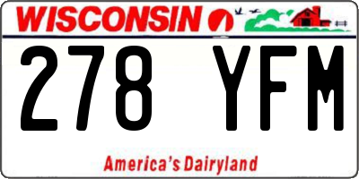 WI license plate 278YFM
