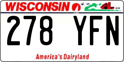 WI license plate 278YFN