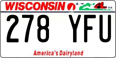 WI license plate 278YFU