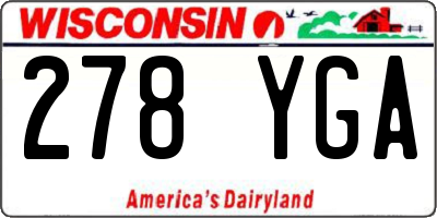 WI license plate 278YGA
