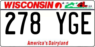 WI license plate 278YGE