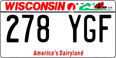WI license plate 278YGF