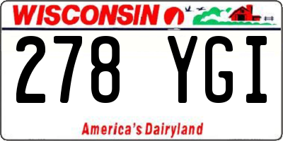 WI license plate 278YGI