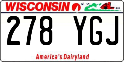 WI license plate 278YGJ