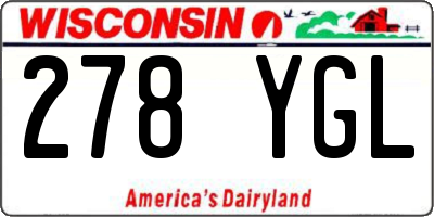 WI license plate 278YGL