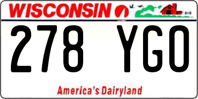 WI license plate 278YGO