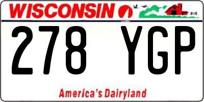 WI license plate 278YGP