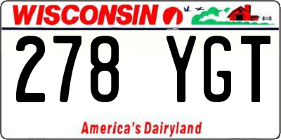 WI license plate 278YGT