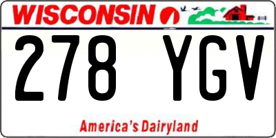 WI license plate 278YGV