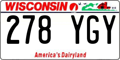 WI license plate 278YGY