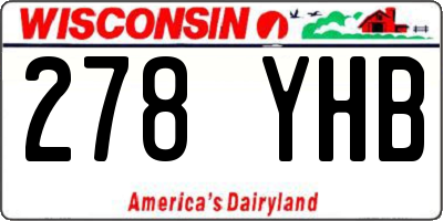 WI license plate 278YHB