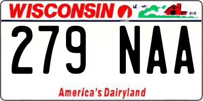 WI license plate 279NAA