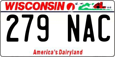 WI license plate 279NAC