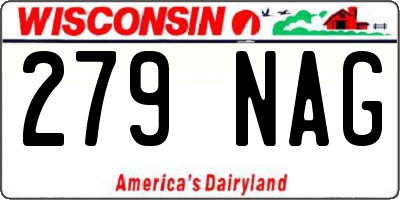 WI license plate 279NAG