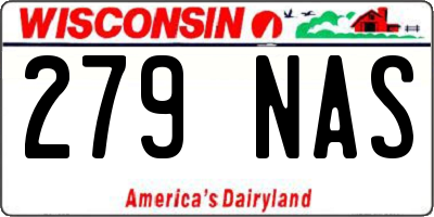 WI license plate 279NAS