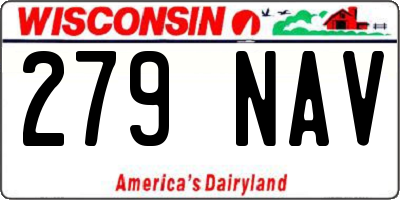 WI license plate 279NAV